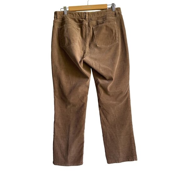 Talbots 14P Brown Tan Curvy Corduroy Cords Straight Pants - Picture 2 of 9